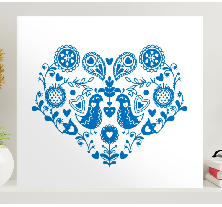 Kvetinové obrazy na stenu v tvare srdca - Tenstickers