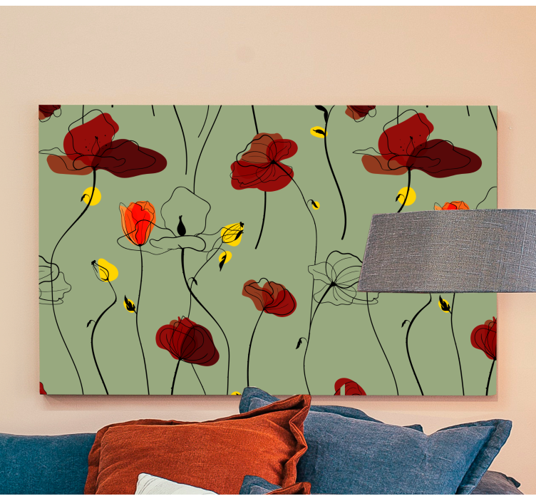 Lúčne makové kvety tapety do spálne - Tenstickers