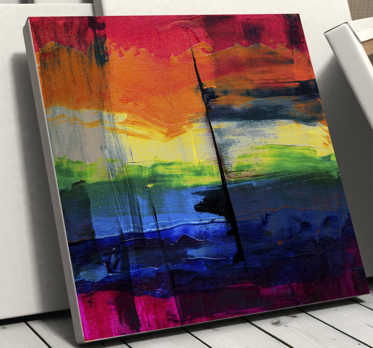 Maľované pruhy geometrické obrazy na stenu - Tenstickers