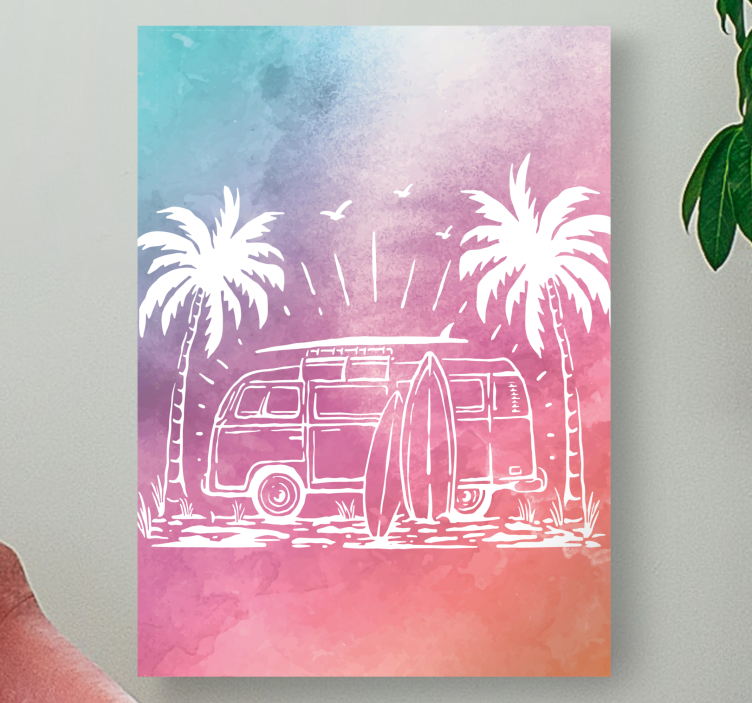 Obraz mesto retro surf van - Tenstickers