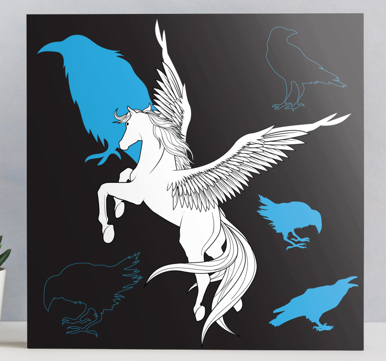 Konské plátno pegasus a vrana - Tenstickers