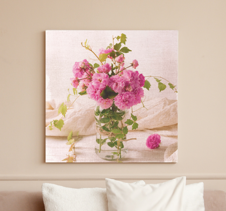 Obraz na stenu rastliny ružová botanická kompozícia - Tenstickers