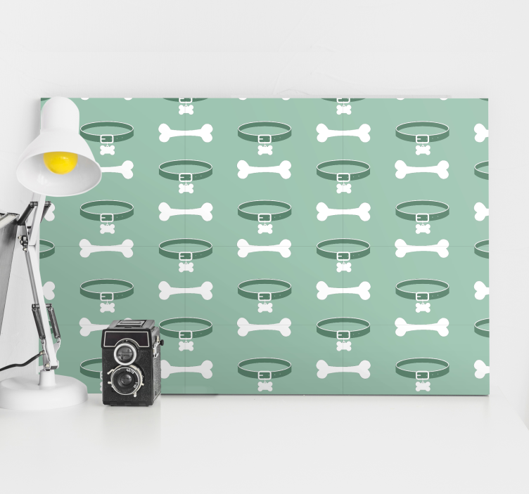 Obraz psov s kostným a obojkovým vzorom - Tenstickers