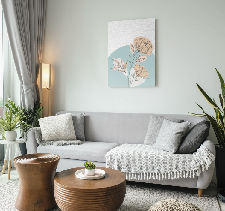 obraz na stenu rastliny štylizované elegantné aranžmán - Tenstickers