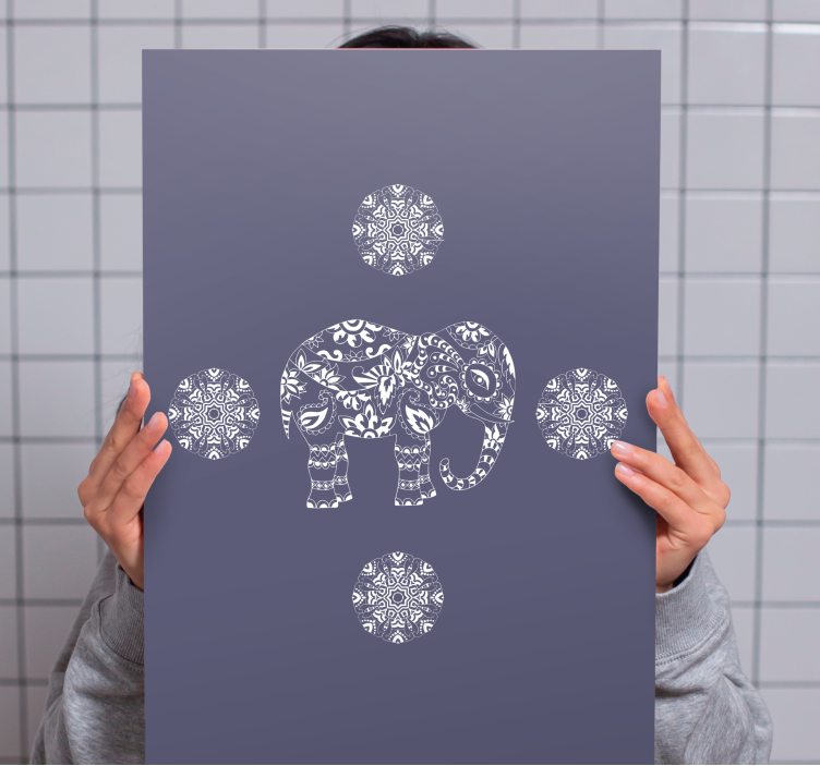 Obraz slon s dekoratívnym motívom slona - Tenstickers