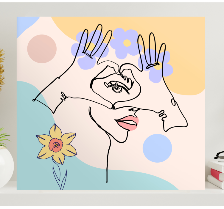 umelecký obraz abstraktná ručná línia - Tenstickers