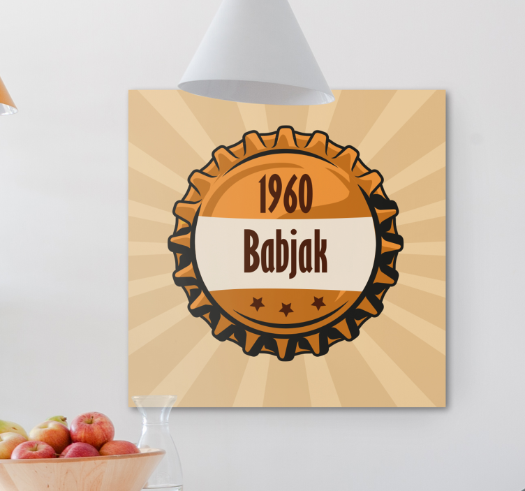 Vintage obraz na stenu veko fľaše - Tenstickers