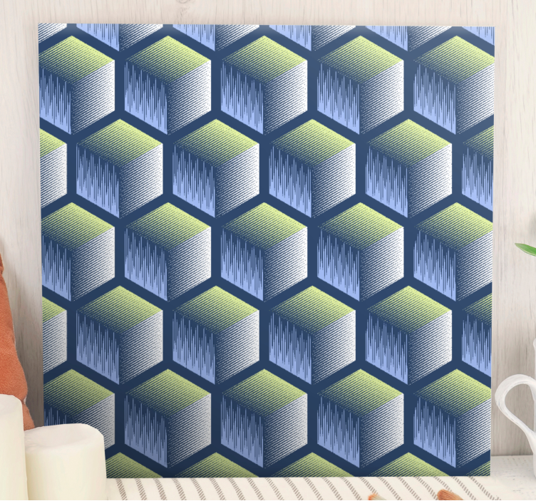 Obraz z geometrických tvarov hexagonálny kockový vzor - Tenstickers