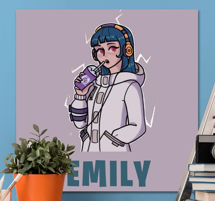 Obraz s ľudmi dievča so slúchadlami s menom - Tenstickers