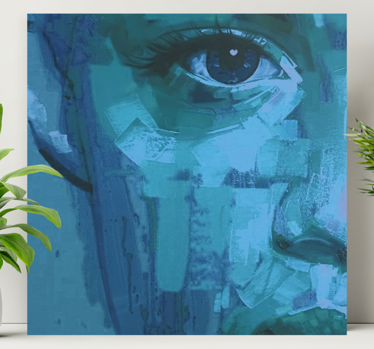 obraz postavy modrý detail očí - Tenstickers
