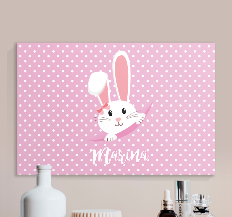 Roztomilý zajačik pre dievča s personalizovaným plátnom - Tenstickers