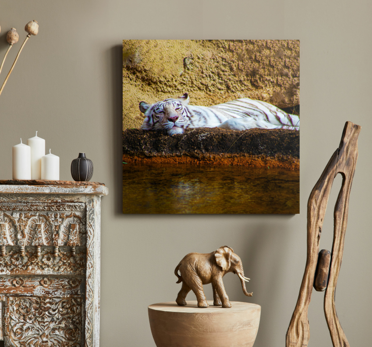 Tigrie odpočívajúce zvieracie obrazy na stenu - Tenstickers