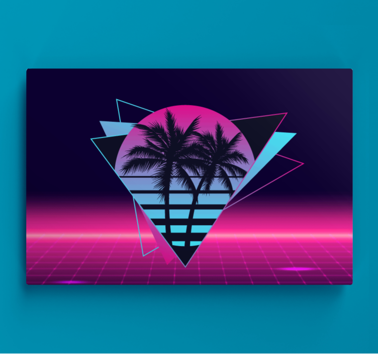 Retro obrazy na stenu palmy v štýle vaporwave - Tenstickers