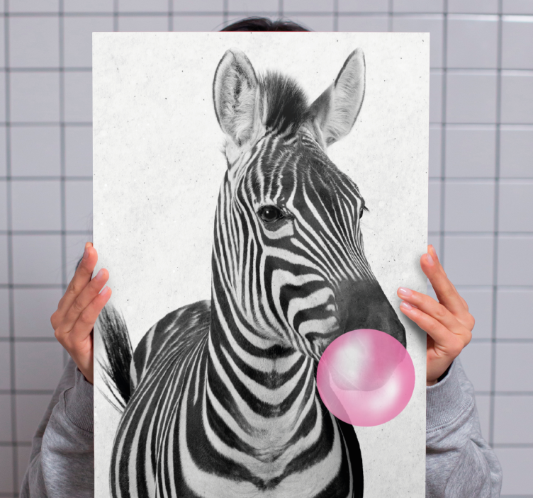 Zebra zvieracia žuvačka moderné obrazy na stenu - Tenstickers