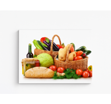 obraz do kuchyne zelenina v košíku - Tenstickers