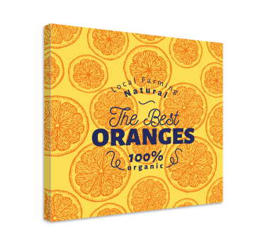 Oranžová ruka nakresliť vzor ovocie plátno umenie - Tenstickers