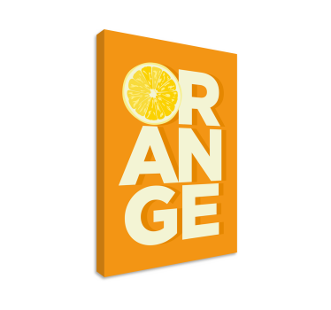 Plátky oranžového textu ovocie plátno umenie - Tenstickers