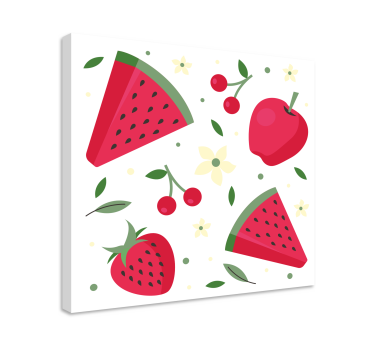 červený vzor ovocia obrazy na stenu umenie - Tenstickers