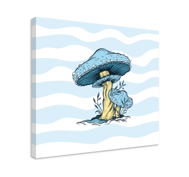 Modrá huba ilustrácia kuchyňa obrazy na stenu umenie - Tenstickers