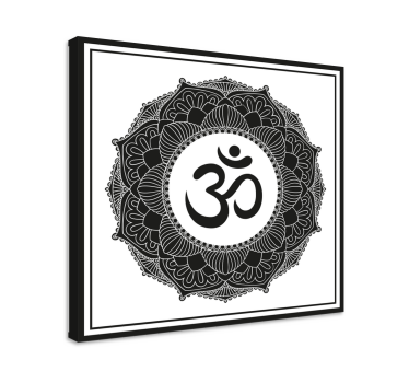 Mandala so symbolom ohm mandala zarámované obrazy na stenu - Tenstickers