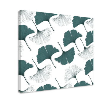 Ginkgo leaves bezšvový vzor moderného umenia tlače na plátne - Tenstickers