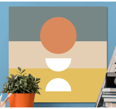 3 pruhované s kruhovou vlajkou, geometrické obrazy na stenu - Tenstickers