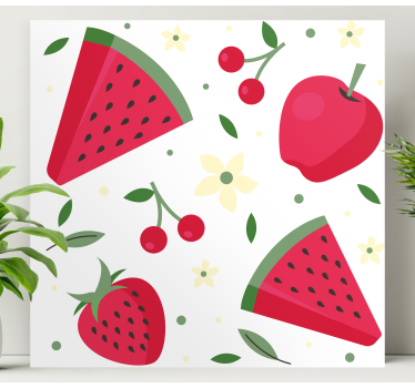 červený vzor ovocia obrazy na stenu umenie - Tenstickers