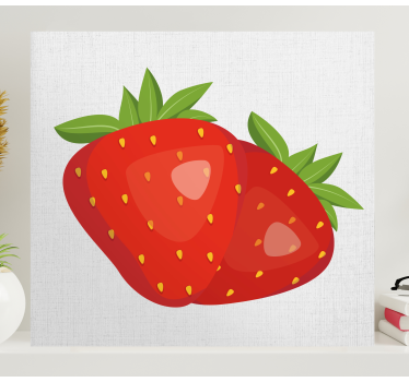 Jahodový vzor na svetlom pozadí ovocné obrazy na stenu umenie - Tenstickers