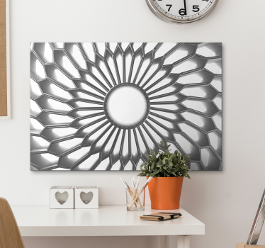 Mandala biely diamant 3d obrazy moderného umenia na plátne - Tenstickers