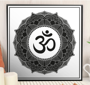 Mandala so symbolom ohm mandala zarámované obrazy na stenu - Tenstickers