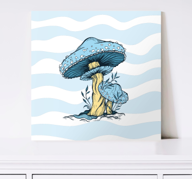 Modrá huba ilustrácia kuchyňa obrazy na stenu umenie - Tenstickers