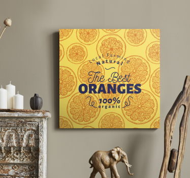 Oranžová ruka nakresliť vzor ovocie plátno umenie - Tenstickers