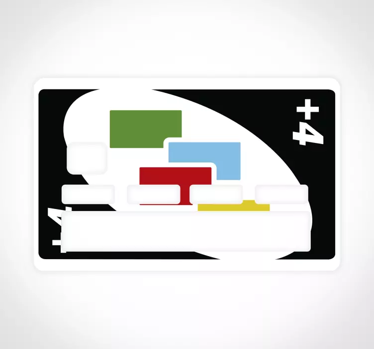 Nálepka s kreditnou kartou +4 uno kartová hra - Tenstickers