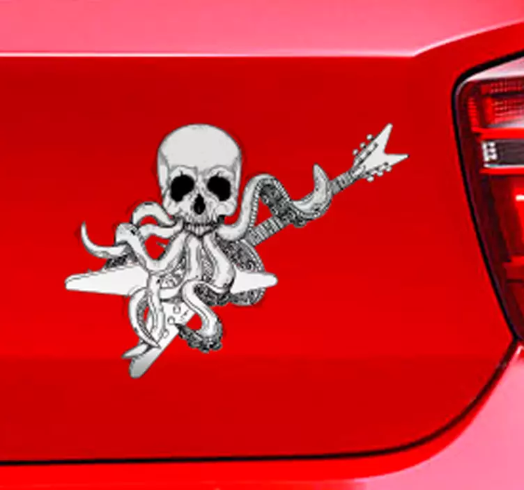 Nálepka na gitaru, chobotnica, rock and roll - Tenstickers