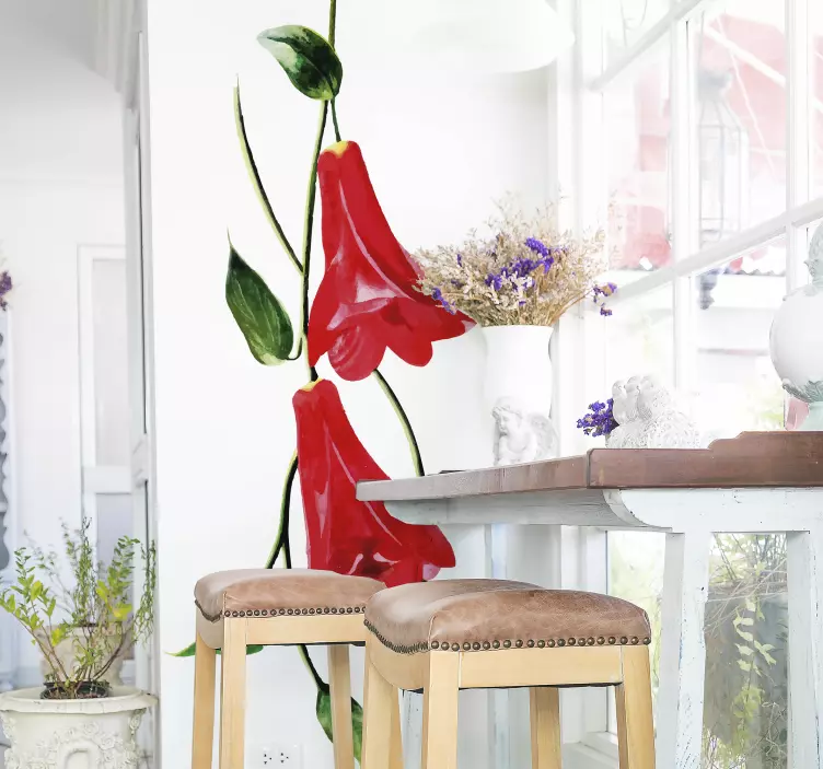 Kvetina obývacia izba nástenné dekorácie - Tenstickers