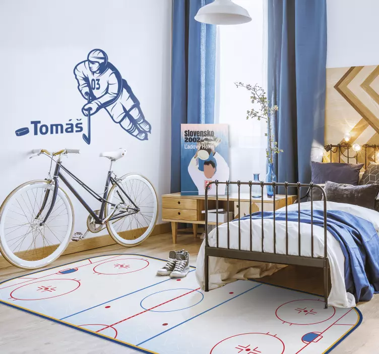 Hokejová nálepka na stenu s menom - Tenstickers