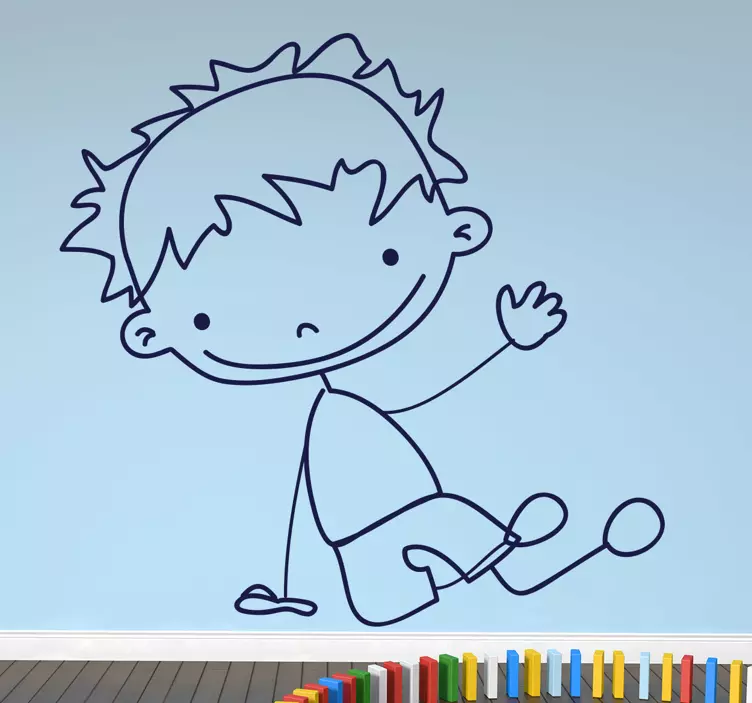 Chlapec sediaci na podlahe - Tenstickers