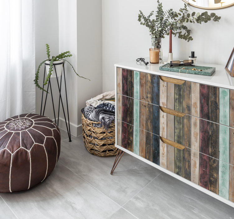 Farebne maľovaný vertikálny plaketový obtlačok na nábytok - Tenstickers