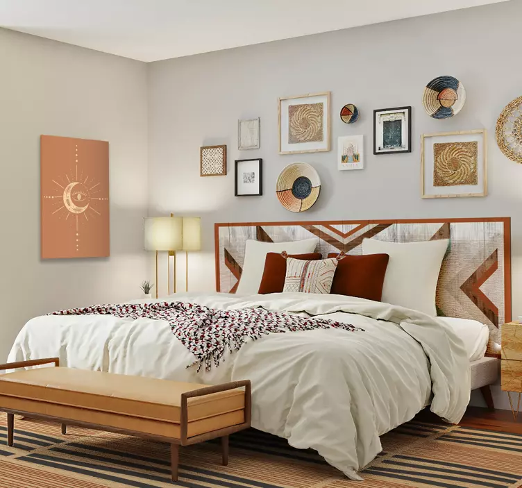 nalepky nad postel geometrický vzor - Tenstickers