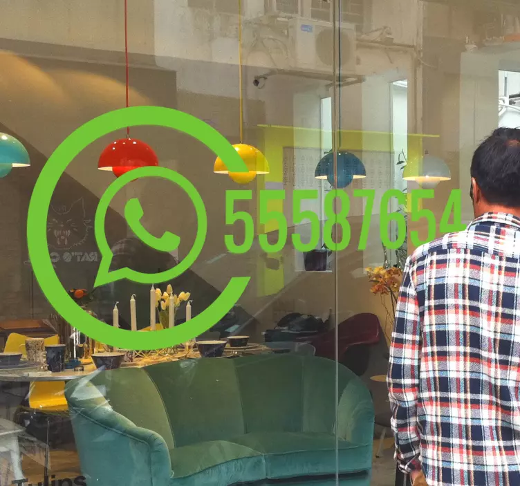 Nálepka s oknom pre obchodné okno v službe whatsapp - Tenstickers