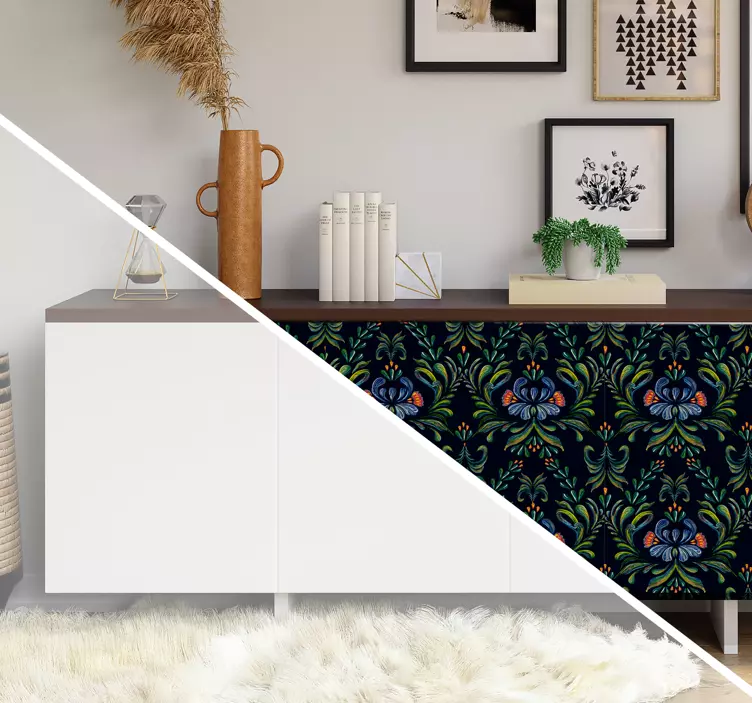 Nálepka na nábytok s farebným ľudovým ornamentom - Tenstickers