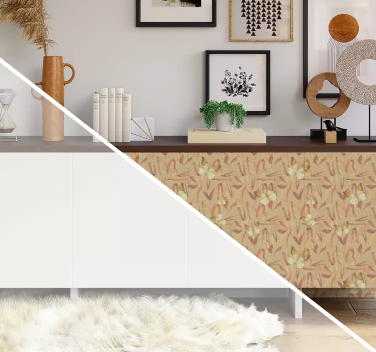 Nálepky na nábytok jesenný kvetinový vzor - Tenstickers