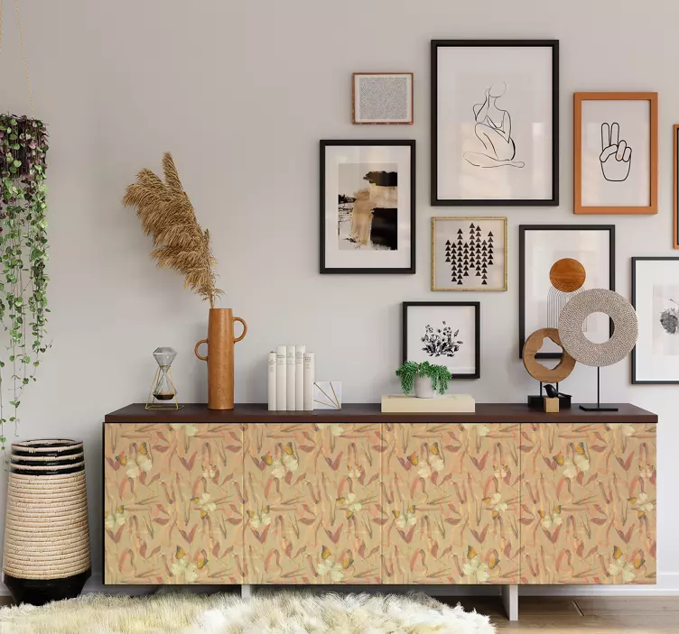 Nálepky na nábytok jesenný kvetinový vzor - Tenstickers