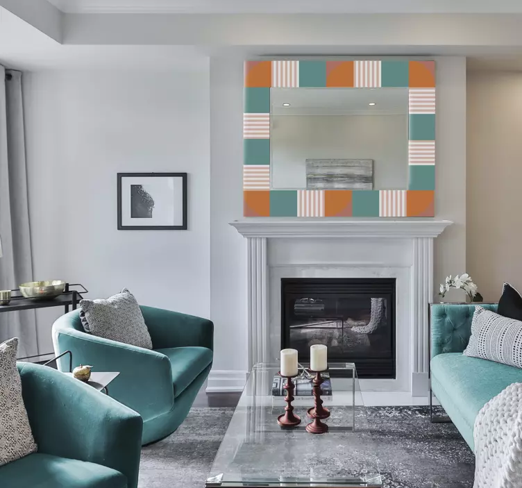 nalepky na stenu zvierata farebný geometrický rám - Tenstickers