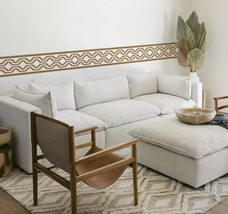 Nálepka na stenu obývačky zelená geometrická forma - Tenstickers