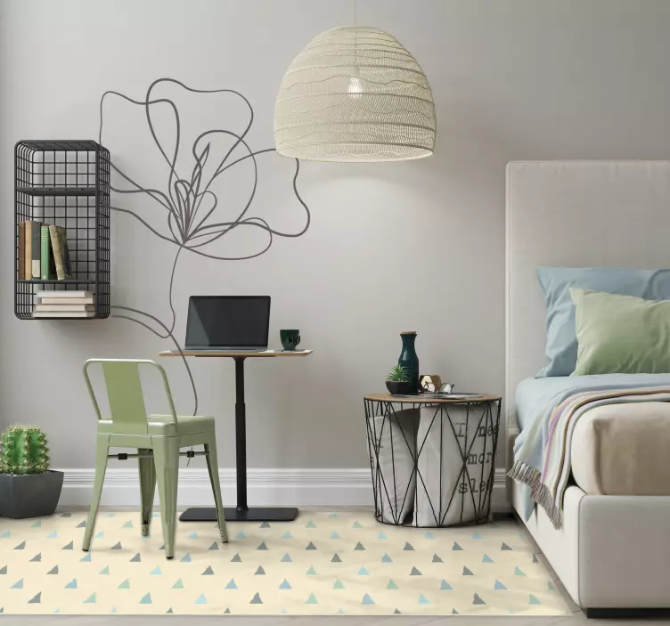 Minimalistický nákres kvetov kvetinové dekorácie - Tenstickers