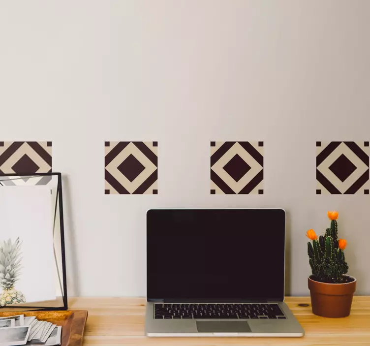 Nálepka na dlaždice geometrický diamantový vzor - Tenstickers