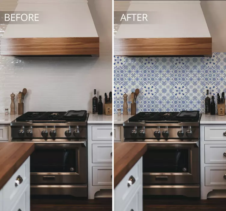 Nálepka na vinobranie modré dlaždice - Tenstickers