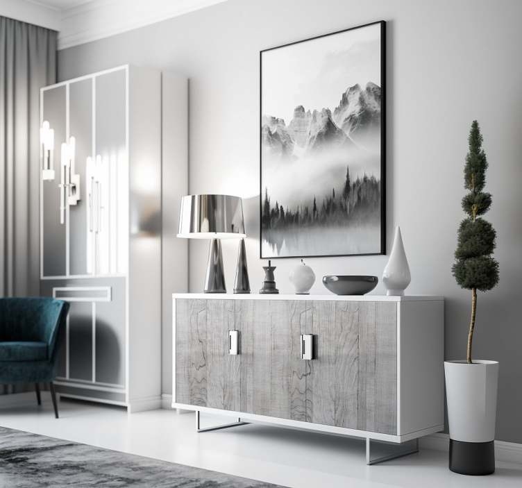 nálepky na nábytok madera gris - Tenstickers