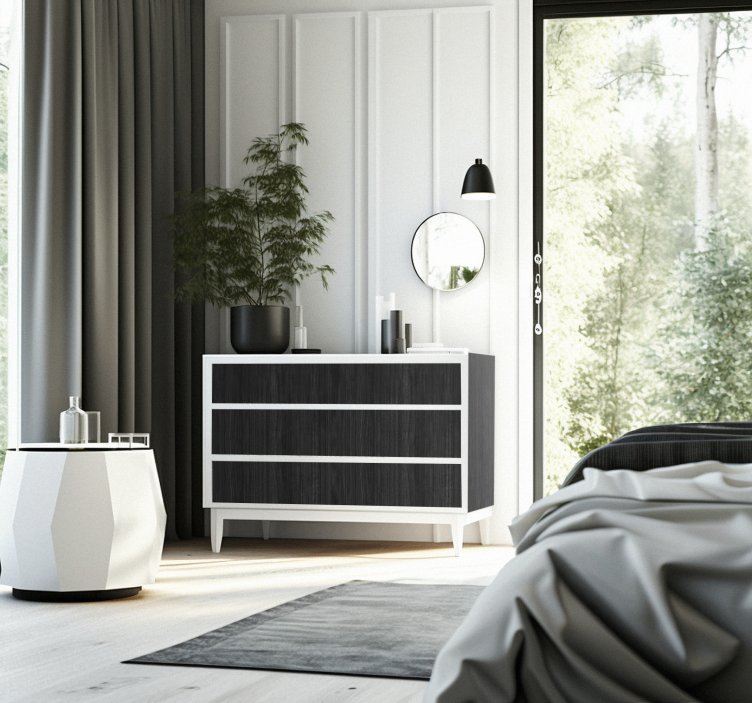 Nálepka na nábytok s efektom čierneho dreva - Tenstickers